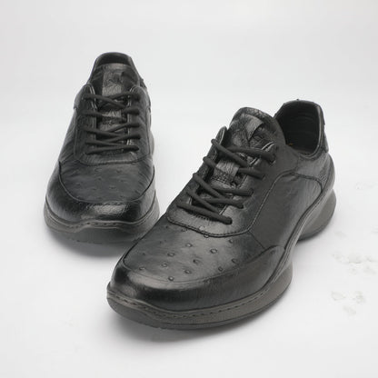 Ostrich skin genuine leather men's shoes rubber sole fashion business sports casual shoes men shoes 