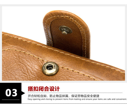 Men's Short Wallet Business Genuine Cowhide Leather Coin Purse Card Bag Men's Wallet 