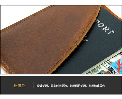 Men's Wallet Cow Leather Large Capacity Card Holder DIY Men's Wallet 