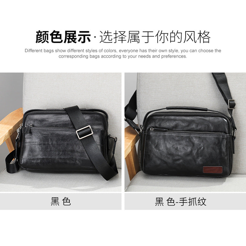 Men's shoulder bag, genuine cowhide leather, business commuting handbag, handbag, crossbody bag for men 