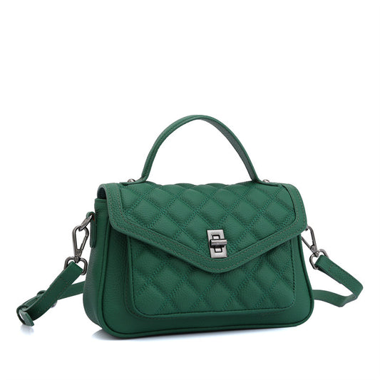 Small square bag French temperament rhombus lattice handbags shoulder bag cowhide women bag