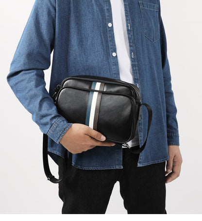 Men's shoulder bag, genuine cowhide leather, business fashion, large capacity, crossbody bag 