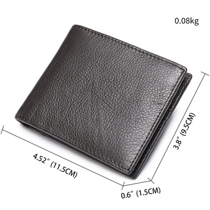 Men's short wallet made of genuine cowhide leather bifold folding DIY handmade wallet men's wallet 