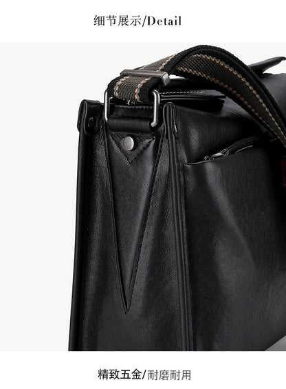 Men's Shoulder Bag Cowhide Genuine Leather Fashion Casual Commuting Crossbody Bag for Men 