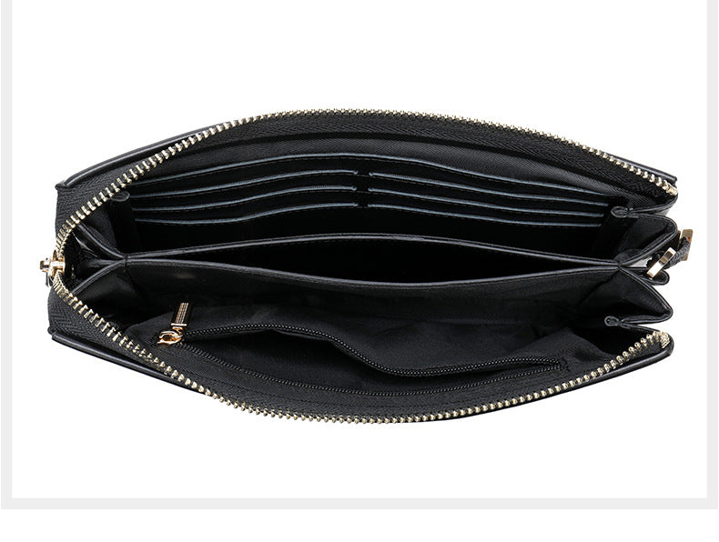 Men's Long Wallet Sheepskin Large Capacity Clutch Bag Business Wrist Bag Men's Wallet 