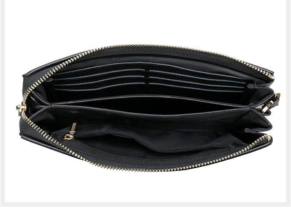 Men's Long Wallet Sheepskin Large Capacity Clutch Bag Business Wrist Bag Men's Wallet 