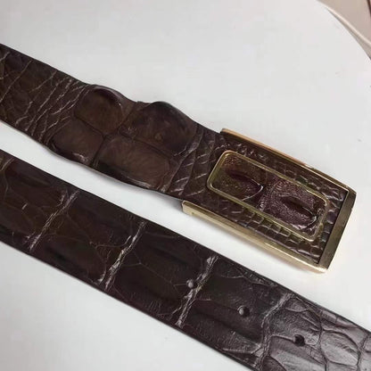 Men's Belt Nile Big Bone Crocodile Skin Genuine Leather Business Casual Width 3.8cm Men's Belt Gift Present 