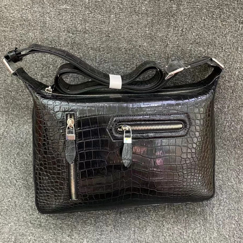 Men's Shoulder Bag Crocodile Belly Skin High Quality Casual Fashion Men's Crossbody Bag