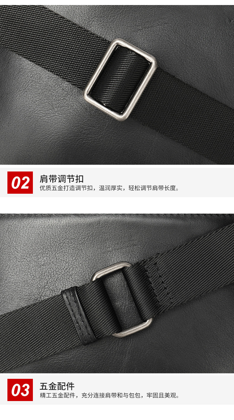 Men's Shoulder Bag Made of Cowskin Genuine Leather High Quality Waterproof Fashion Men Crossbody Bag 