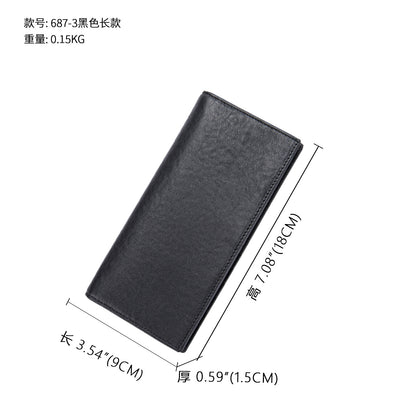 Men's long wallet, tanned leather, high quality coin purse, birthday gift, wallet for men 
