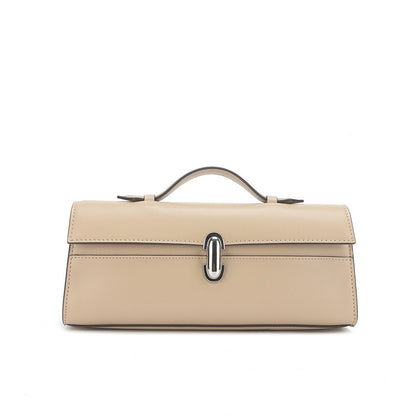 Women's Handbag Pure Color Car Sewing Thread Handbag Genuine Leather Leather Tote Bag Fashion Goes with Anything