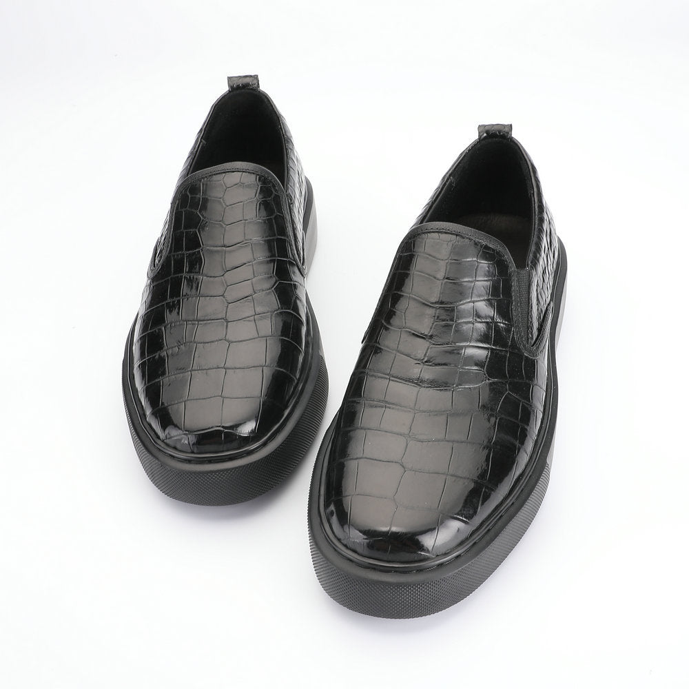 Men's Moccasins Crocodile Belly Skin Genuine Leather Casual Shoes Business Loafers Shoes Men's Leather Shoes 