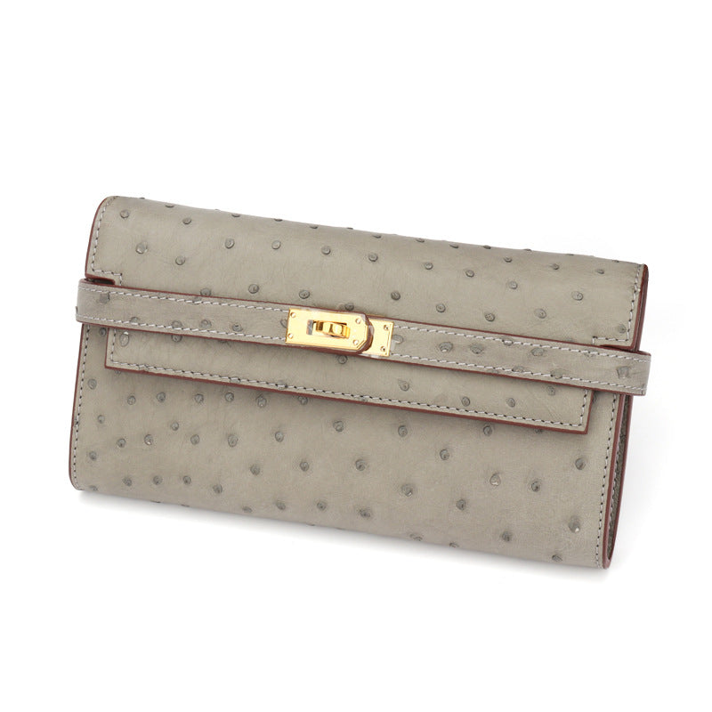 Ladies Ostrich Leather Handbag Shoulder Strap Handbag Trend Fashion