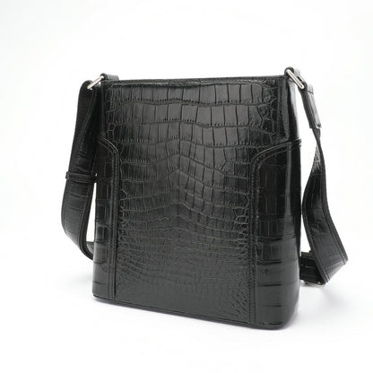 Men's Shoulder Bag Crocodile Skin Genuine Leather Business Casual Outdoor Office Crossbody Bag