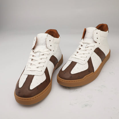 Ostrich skin genuine leather men's shoes fashion casual short boots 