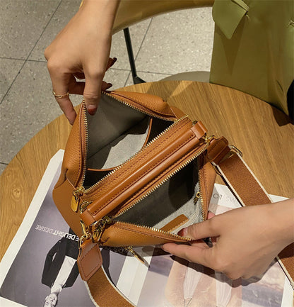 Trendy women's fashion Cowhide shoulder bag Crossbody bag Handbag Goes with anything