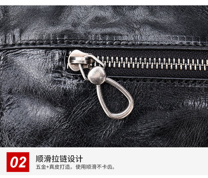 Men's Shoulder Bag Genuine Cowhide Leather Fashion Hand-held Crossbody Bag for Men 