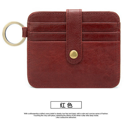 Men's wallet cowhide thin coin card holder casual card bag for men 
