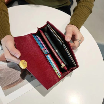 Long wallet ladies simple cowhide wallet mobile bag genuine leather wallet fashion 