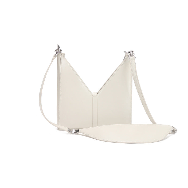 V-shaped chain bag armpit bag genuine leather shoulder bag fashionable women's bag