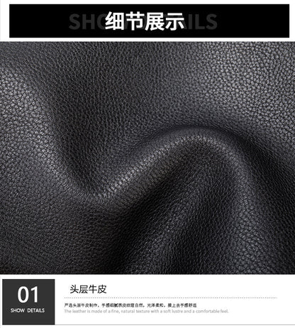 Men's Shoulder Bag Genuine Cowhide Leather Fashion Vintage Crossbody Bag for Men 