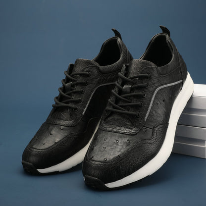 Ostrich skin men shoes genuine leather simple fashion casual shoes 
