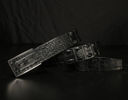 Men's Belt Nile Big Bone Crocodile Spine Genuine Leather Smooth Buckle Business Casual High Quality Men's Belt 