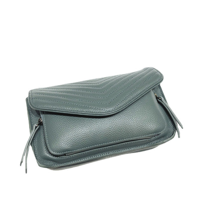 Women's Casual Shoulder Bag Chain Type Genuine Leather Chain Bag Small Square Bag Crossbody Bag
