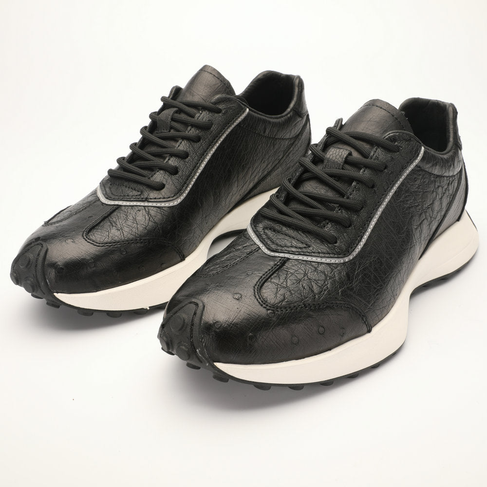 Ostrich leather men's shoes genuine leather wear-resistant anti-slip fashion sports casual shoes 