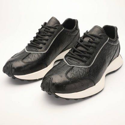 Ostrich leather men's shoes genuine leather wear-resistant anti-slip fashion sports casual shoes 