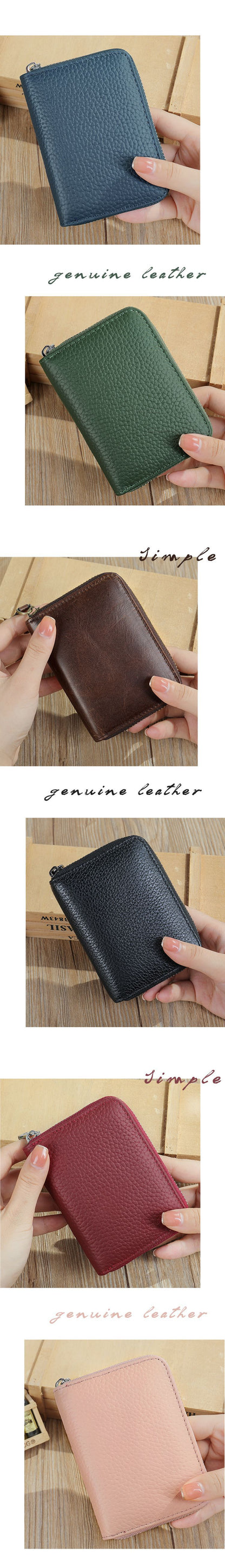 Men's wallet cowhide anti-theft brush coin purse card bag multifunctional men's wallet handbag 