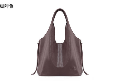 Genuine leather women's bag large capacity tote bag fashionable atmospheric bucket bag shoulder bag shoulder bag