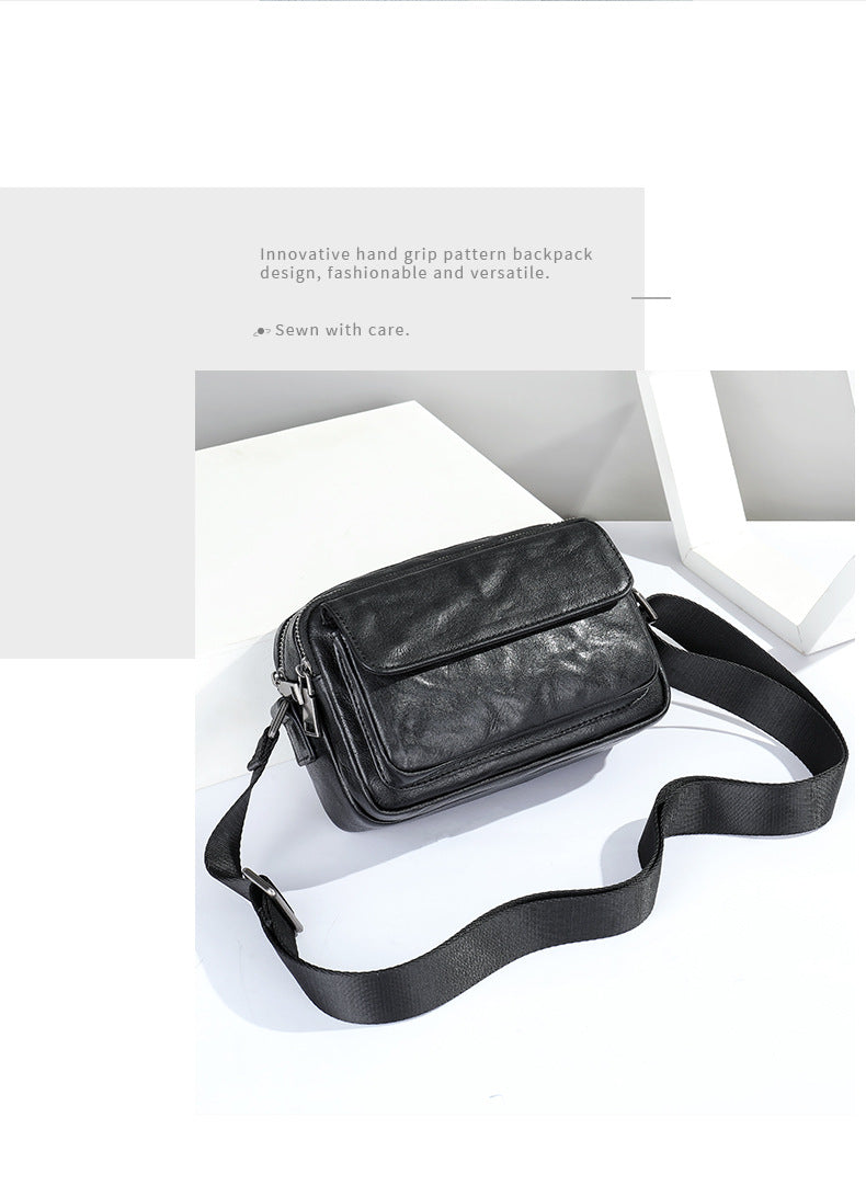 Men's Shoulder Bag Made of Genuine Cowhide Leather Casual Fashion Men's Crossbody Bag 