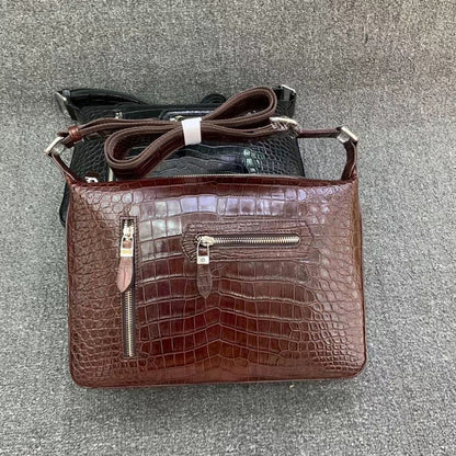 Men's Shoulder Bag Crocodile Belly Skin High Quality Casual Fashion Men's Crossbody Bag
