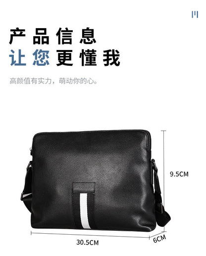 Men's Shoulder Bag Made of Genuine Cowhide Leather High Quality Casual Crossbody Bag 