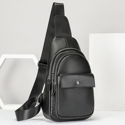 Men's Bust Bag Cowskin Genuine Leather Outer Multifunctional Fashion Casual Sports Men Bag 