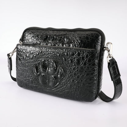 Crocodile Bone Skin Men's Shoulder Bag Messenger Bag Genuine Leather Large Capacity Casual Fashion Crossbody Bag for Men 