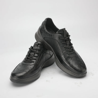 Ostrich skin genuine leather men's shoes rubber sole fashion business sports casual shoes men shoes 