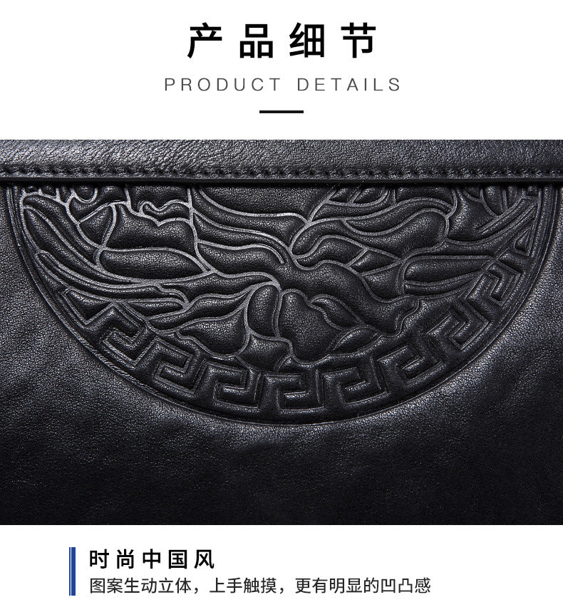 Men's Handbag Cow Leather Large Capacity Business Casual Fashion Men's Bag 