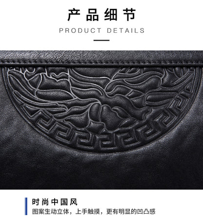 Men's Handbag Cow Leather Large Capacity Business Casual Fashion Men's Bag 