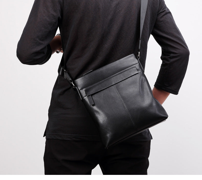 Men's Shoulder Bag Genuine Cow Leather Business Casual Korean Fashion Crossbody Bag for Men 