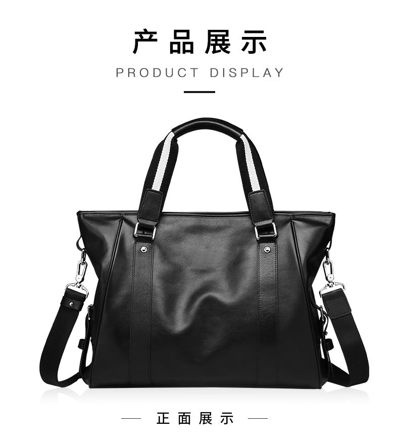 Men's handbag Genuine cowhide computer bag Large capacity briefcase for business trips 