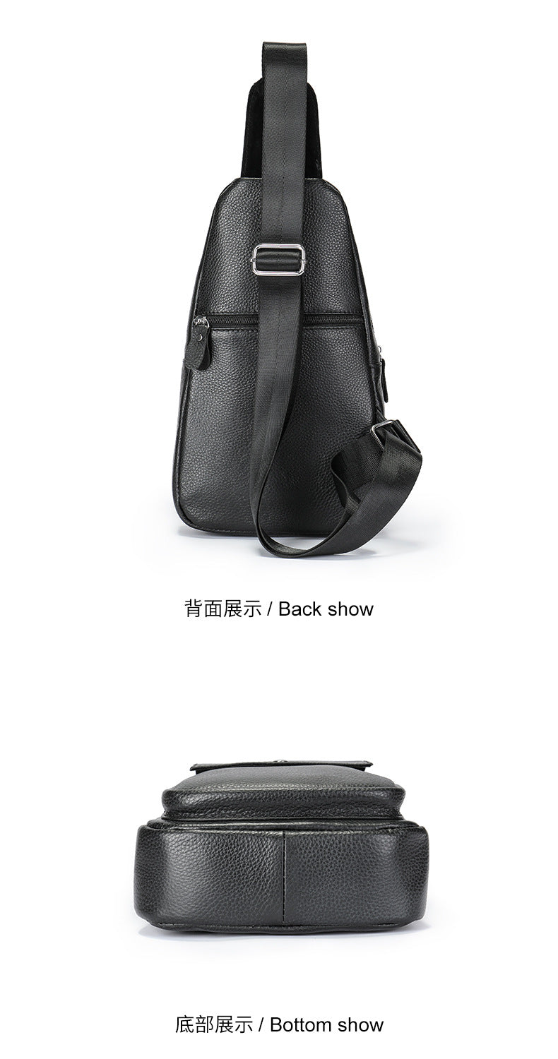 Men's Bust Bag Cowskin Genuine Leather Outer Multifunctional Fashion Casual Sports Men Bag 