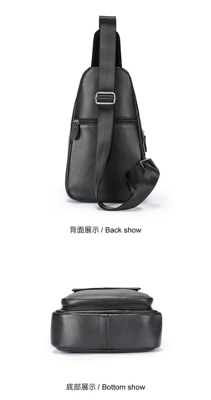 Men's Bust Bag Cowskin Genuine Leather Outer Multifunctional Fashion Casual Sports Men Bag 