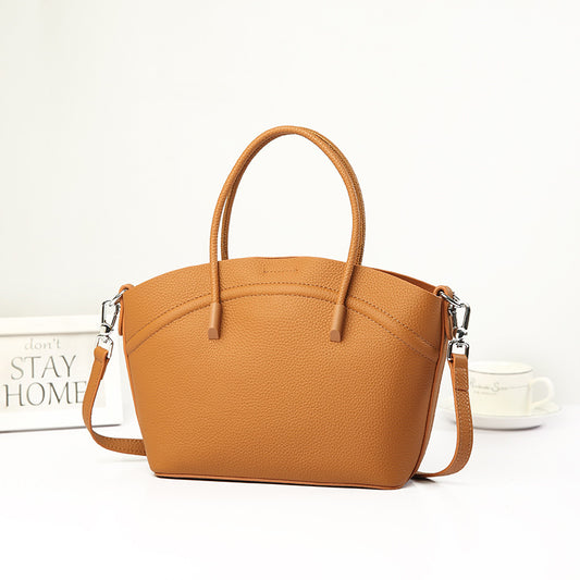 Women's Handbag Seashell Bag Fashionable Diagonal Shoulder Bag Cowhide Handmade Genuine Leather Ladies Bag