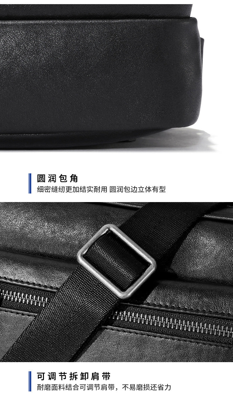 Men's Shoulder Bag Made of Cowhide Genuine Leather High Quality Business Casual Crossbody Bag 