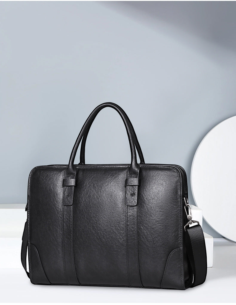 Men's handbag, genuine cowhide leather, crossbody bag, business, large capacity briefcase, computer bag 
