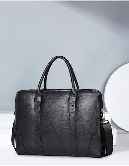 Men's handbag, genuine cowhide leather, crossbody bag, business, large capacity briefcase, computer bag 