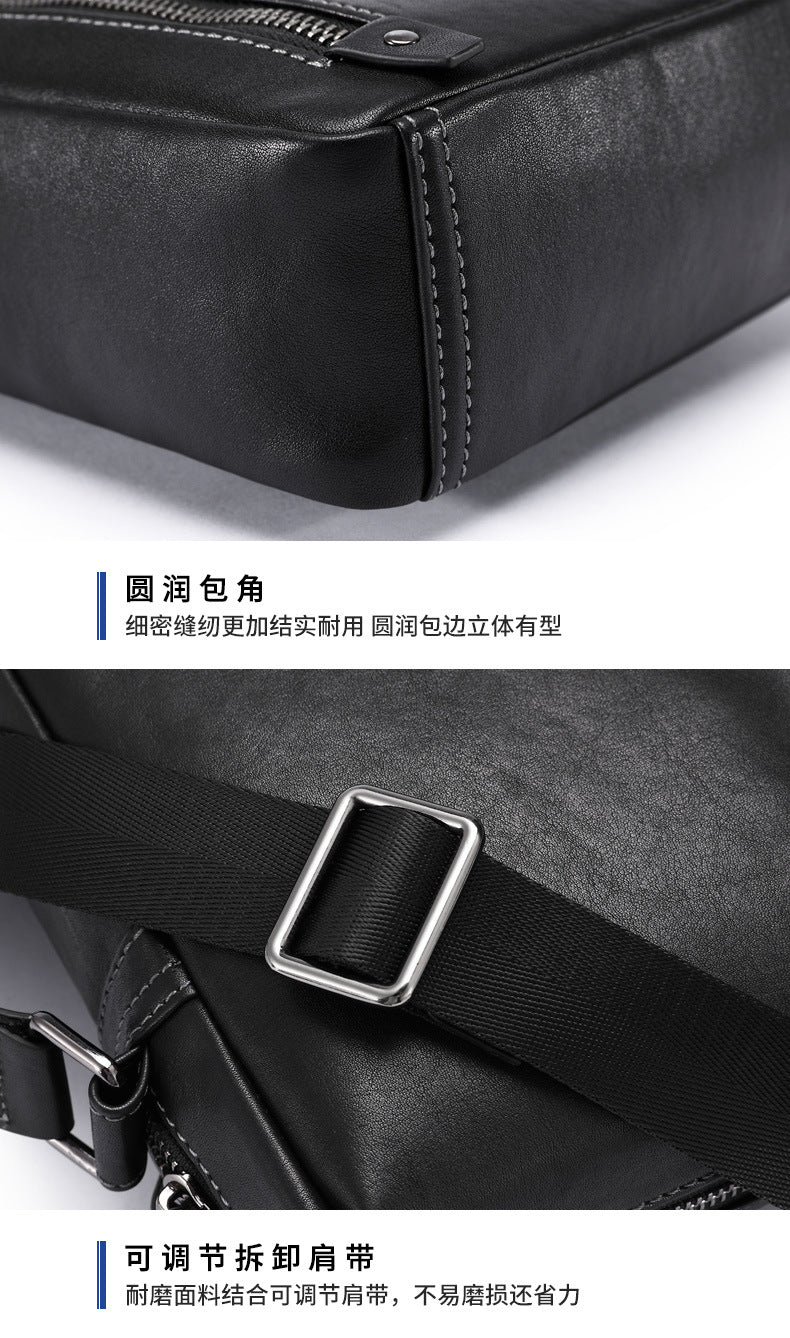 Men's Shoulder Bag Sports Bag Made of Genuine Cowhide Leather Casual Crossbody Bag for Men 