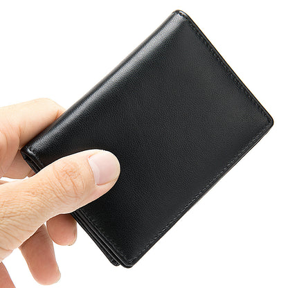 Men's short wallet sheepskin Korean fashion coin purse card holder multifunctional wallet for men 
